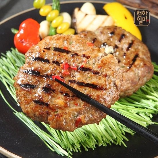 (주)대흥푸드 천하일미 홍석천 이원일 국내산 직화떡갈비 총30장 매콤5팩+전통10팩 떡갈비 패티