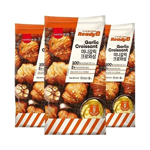 [삼립]레디비 냉동 미니갈릭크로아상 8입 3봉 (총 24개)