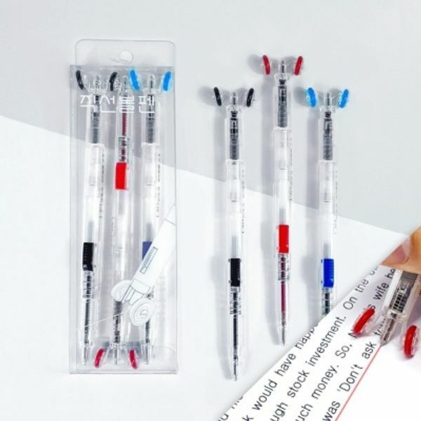 (현대Hmall) 라이노바펜 라이노바 밑줄 / 직선샤프 볼펜 2IN1(3색) 3입 세트