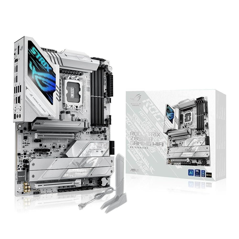 에이수스 [해외] ASUS ROG STRIX Z890-A GAMING WIFI Z890 LGA 1851 ATX 모기판, 인텔® 코어™ 울트라 시리즈 2 지원, 고급 AI PC-지원, 16+2+1+2 단계,
