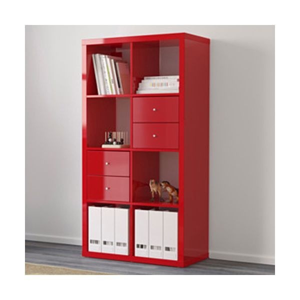 이케아 KALLAX 책장 선반유닛 2x4 하이글로스레드 602.788.39 당일발송