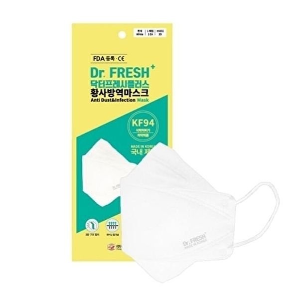 소모품 닥터프레시플러스 마스크 KF94 대형 흰색 개별 갑 30개입