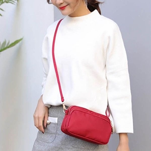 레드 미니 크로스백 여행 보조가방 크로스 여권가방 (KYR-WD41613)