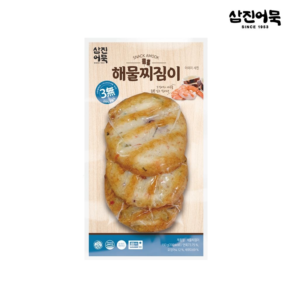 [롯데백화점] 삼진어묵 [삼진어묵] 해물찌짐이 1봉 190g (3개입)