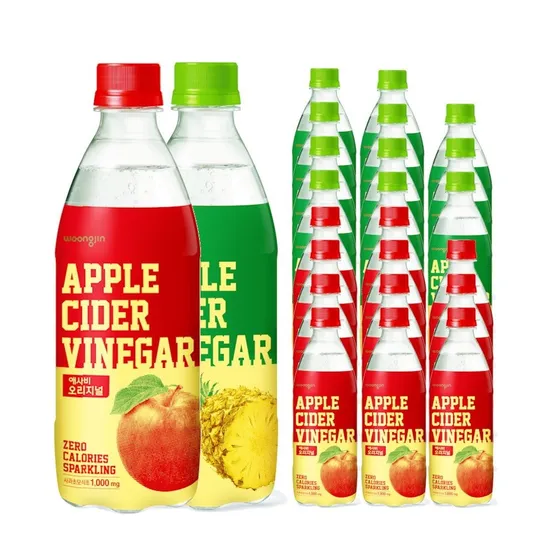 웅진식품 애사비 500ml 2종 혼합 (오리지널12+파인애플12)