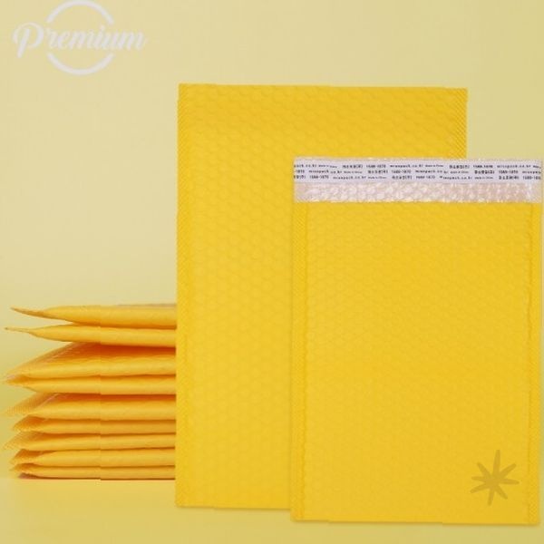 온라인 쇼핑몰 택배 발송 포장 에어캡 봉투 충격 방지 안전 노란색 중형 사이즈