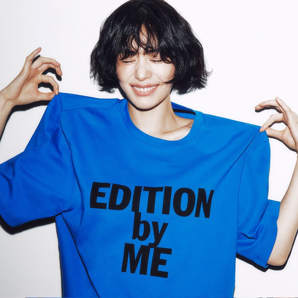 오버핏 레터링 티셔츠 EMP3WTS070