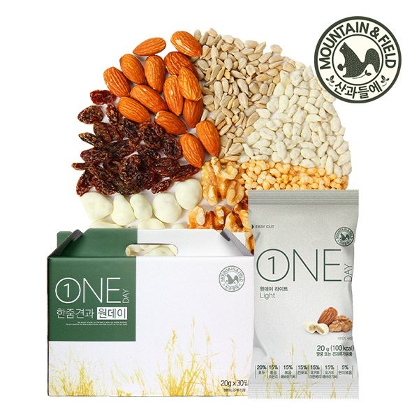 산과들에 데일리하루견과 원데이라이트 30봉 선물세트 (견과류 선물세트)
