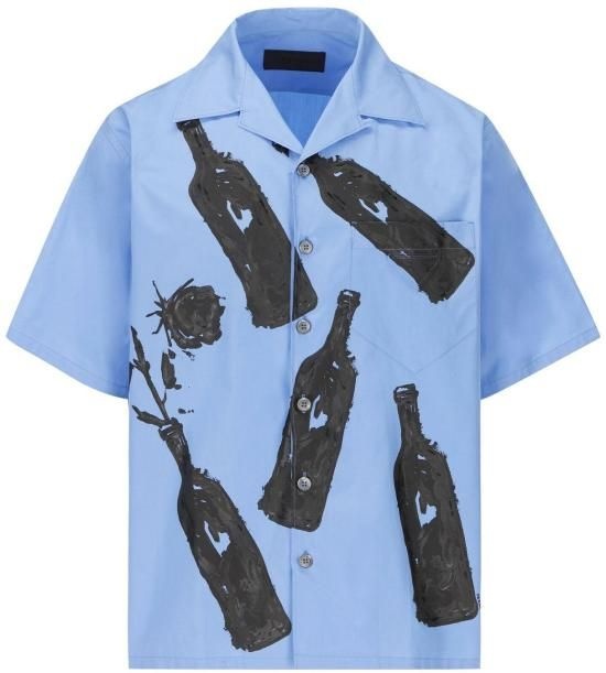 프라다 23FW 프라다 반팔 셔츠 UCS41412UEF0076 BLUE