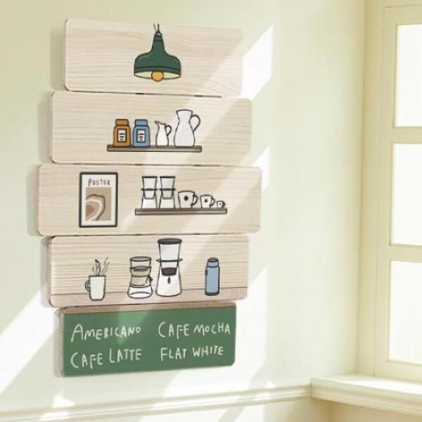 아트박스 (현대Hmall) 아트박스/꾸밈 eh825-우드패널액자56CmX77.7Cm_카페인테리어(다각형)