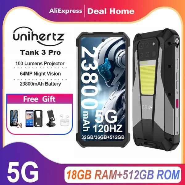 8849 탱크 3 프로, Unihertz 견고한 스마트폰 5G, 100