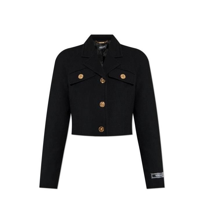 베르사체 26 SS 베르사체 메두사 로고 헤드 버튼 크롭 재킷 1B000 10157421A10943