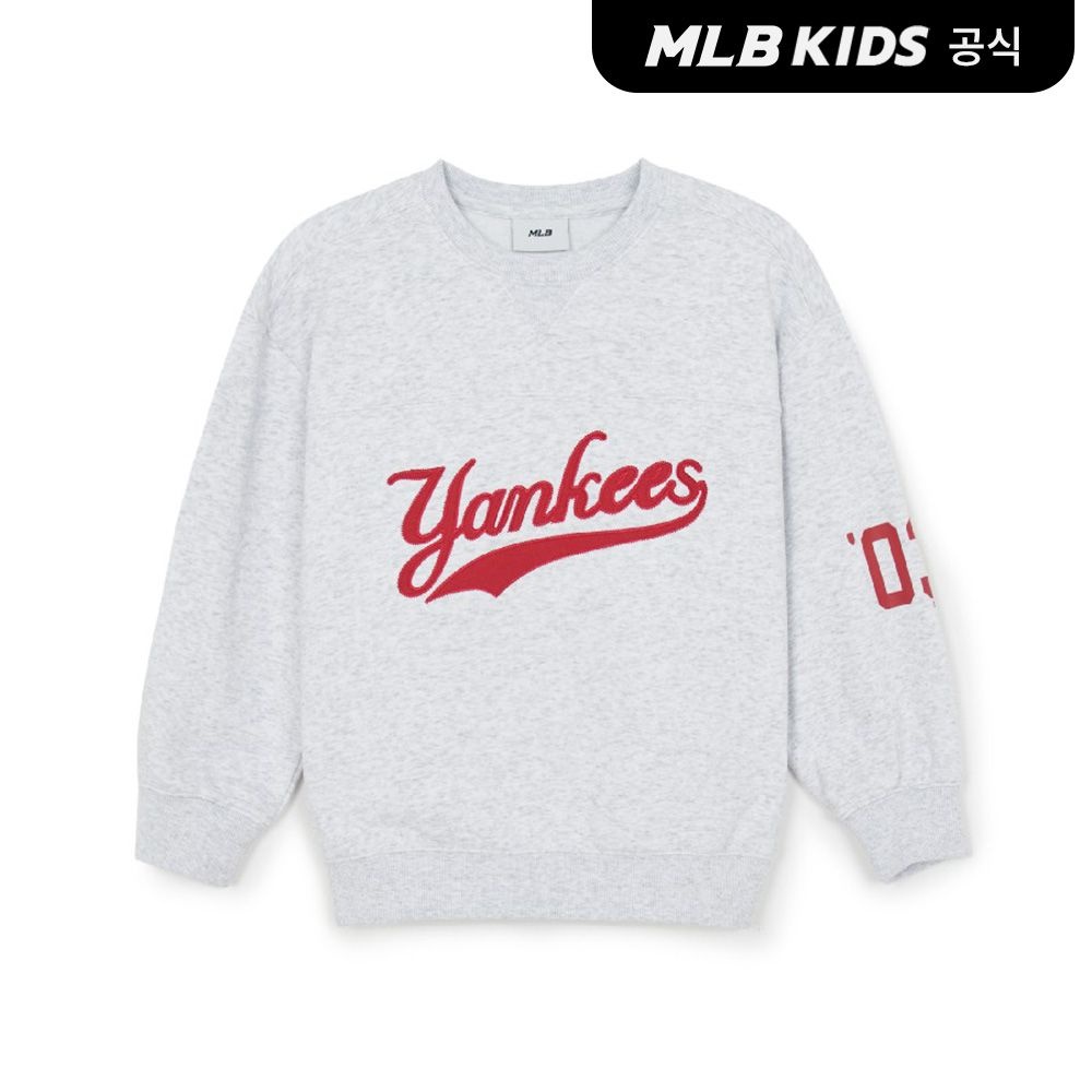 MLB 키즈 (공식)26SS 스포티브 바시티 컬시브 맨투맨 NY (L.Melange Grey) 7AMTV0161-50MGL