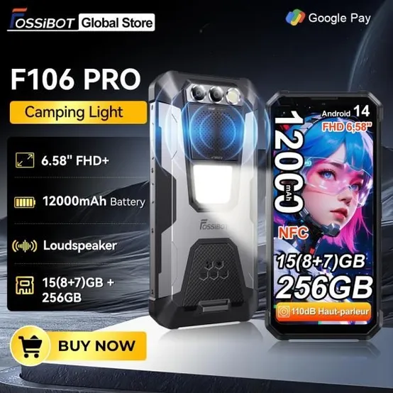 FOSSiBOT [F106 Pro] 러기드 스마트폰 15GB(8+7)