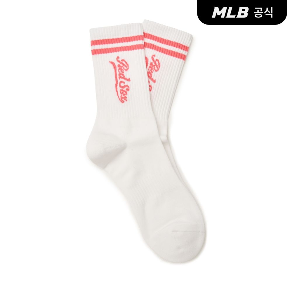 MLB [택가16,000원][공식] 공용 바시티 컬시브 로고 양말 BOS (Pink) 3ASOMV34N-43PKS