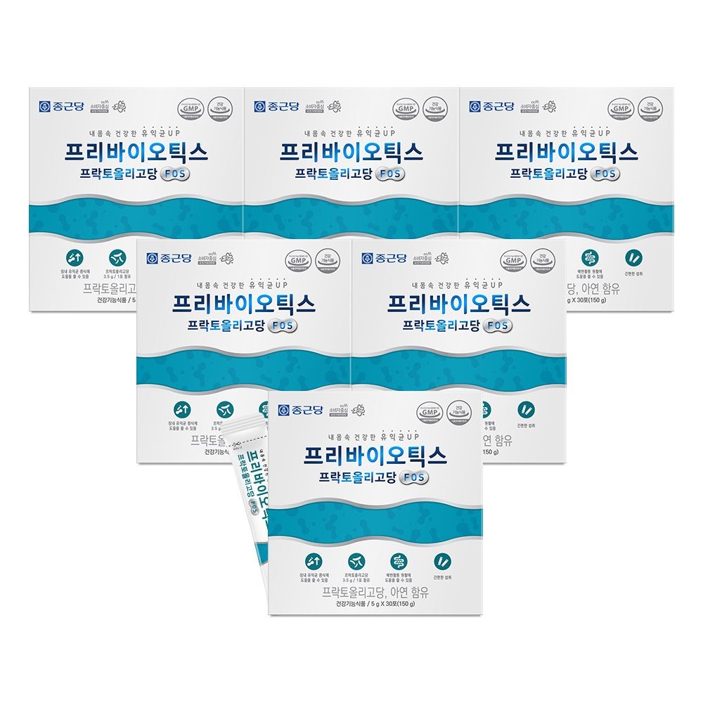 [롯데백화점] 종근당건강 종근당 프리바이오틱스 프락토올리고당 FOS 6박스