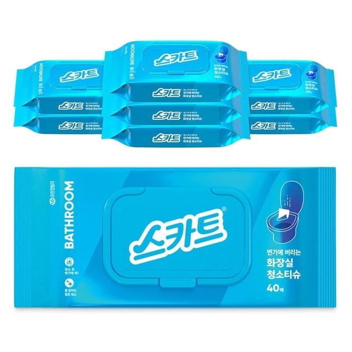 스카트 변기에 버리는 화장실 청소티슈 40매 x 8 코스트코 잡화마켓2602