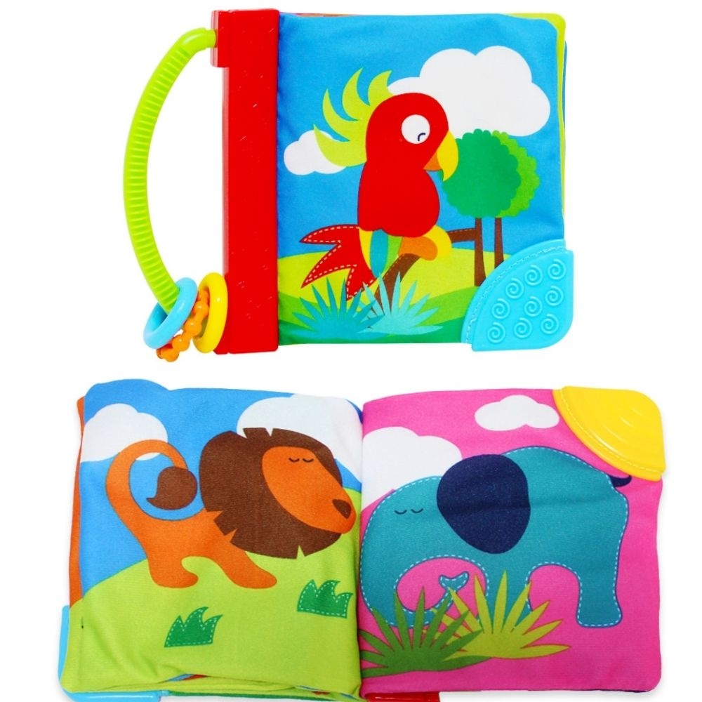 [KORESHOP]영유아 물고빨고 오감발달 동물헝겊책 창의적 삼촌선물 촉감