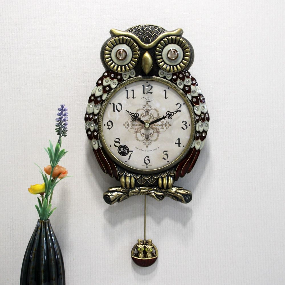 하이아트 (현대Hmall) 무소음 솔부엉이 고급 주물 추벽시계 HSP-279