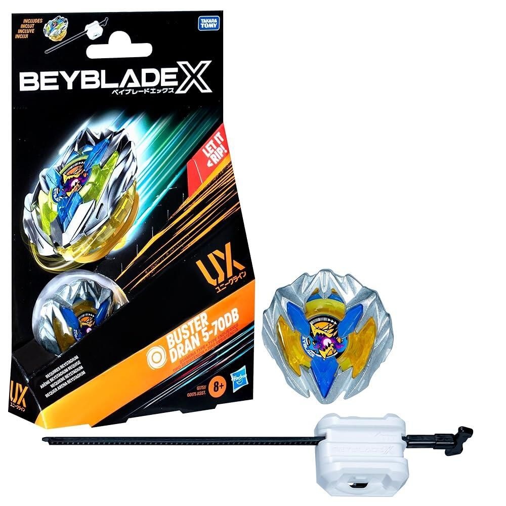 [해외] Beyblade X Buster Dran 5-70DB UX 스타터 팩 세트, 스태미나 타입 탑 및 런처 포함, 정통 타카라 토미 배틀 게임/장난감, 만