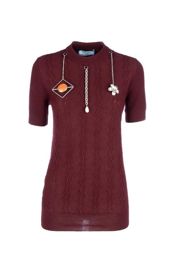 프라다 25FW 프라다 스웨터 P24V2H17KD F0399 Amaranto