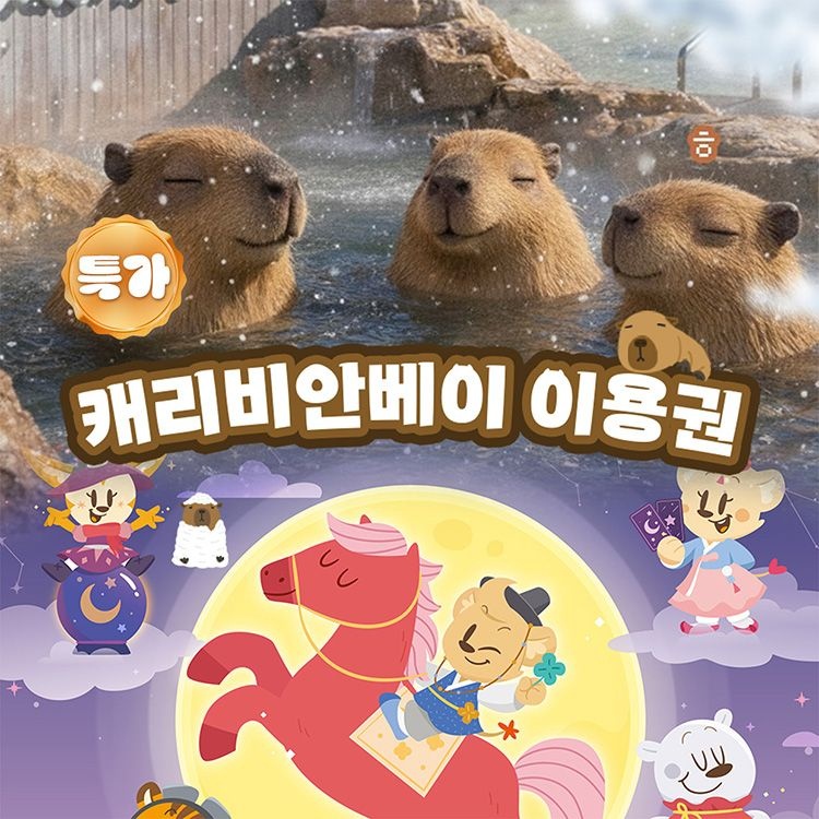 캐리비안베이 [슈퍼트립] 용인 캐리비안베이 종일이용권&에버랜드 콤비 이용권, 이용기간 최대 3월 2일, 주중&주말 공통혜택