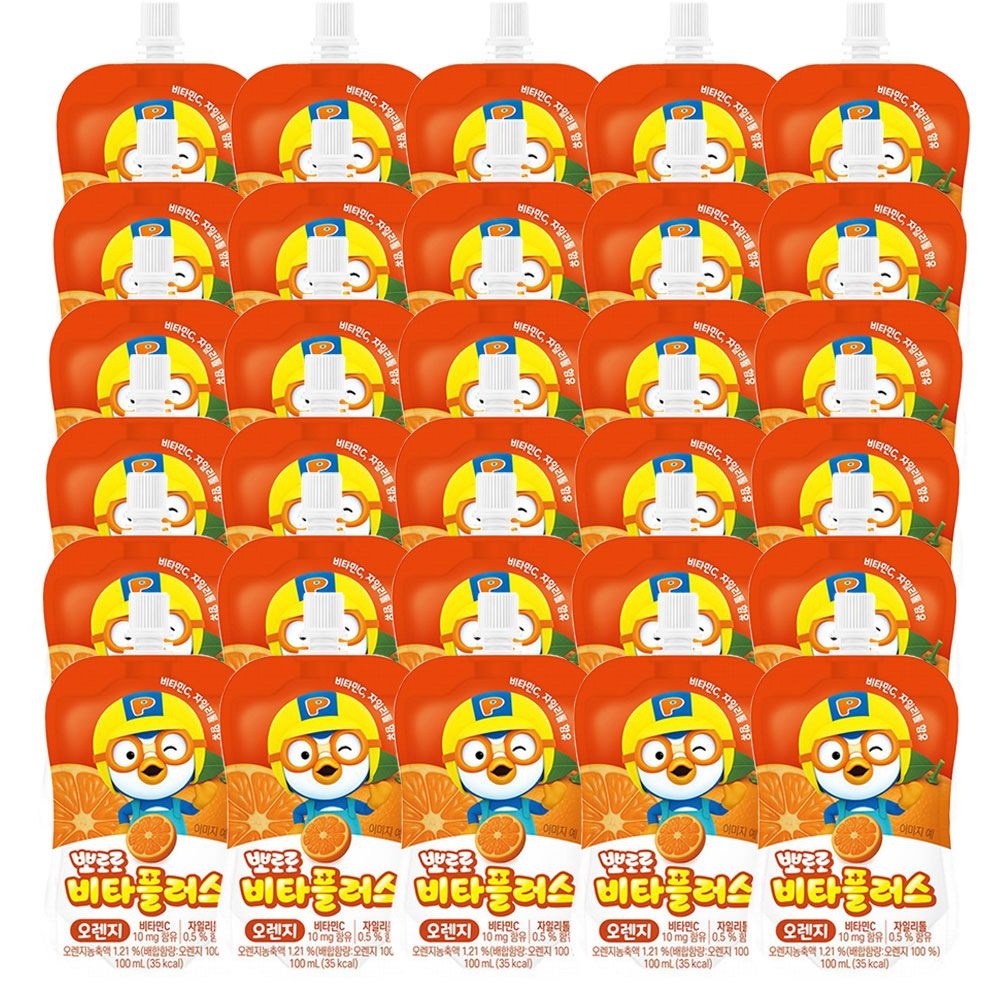 뽀로로 비타민 음료 비타플러스 어린이음료 - 오렌지맛x30개(100ml) 어린이주스