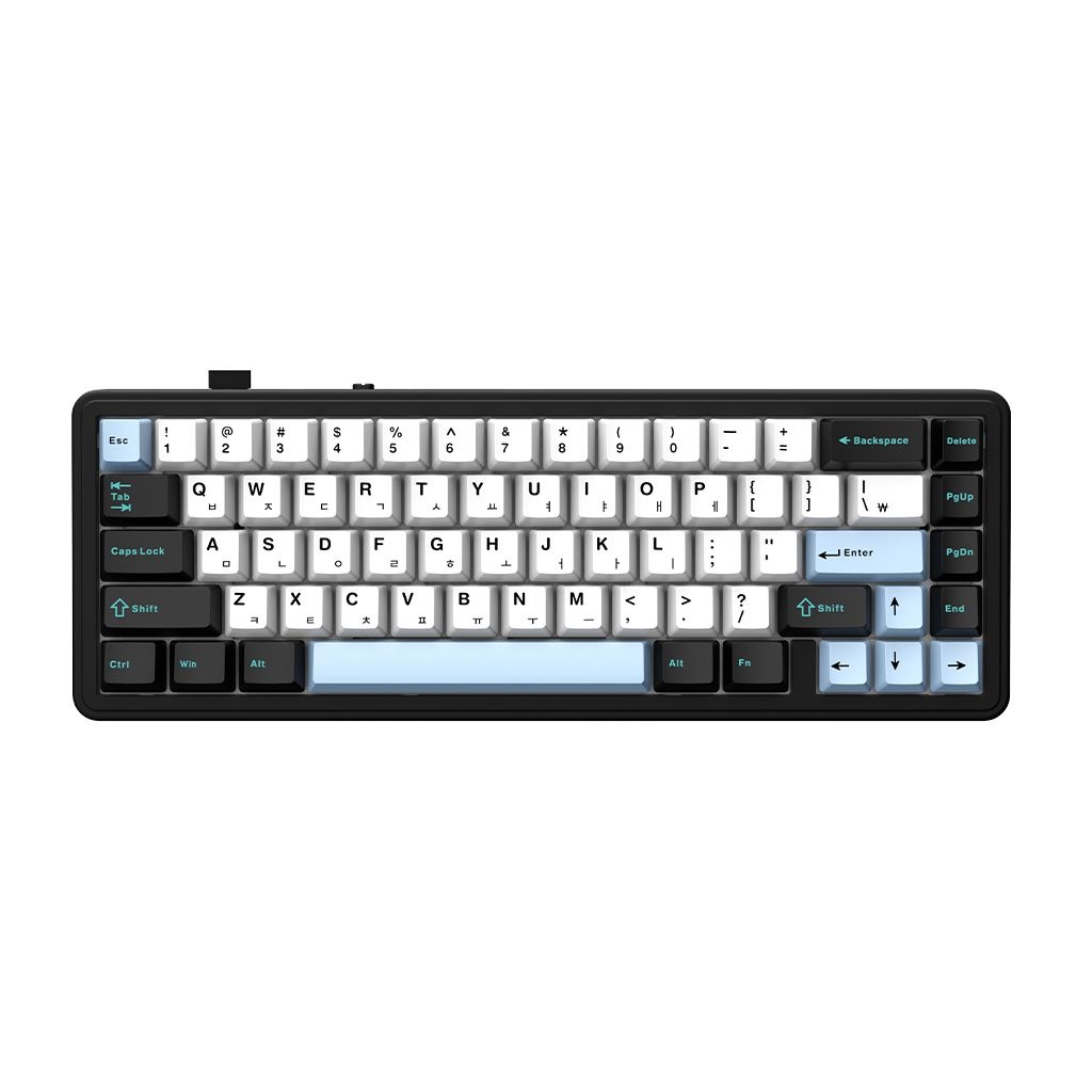 AULA F65 유무선 독거미 한글 기계식 키보드 펀키스 국내 정품 스카이 블랙, 경해축