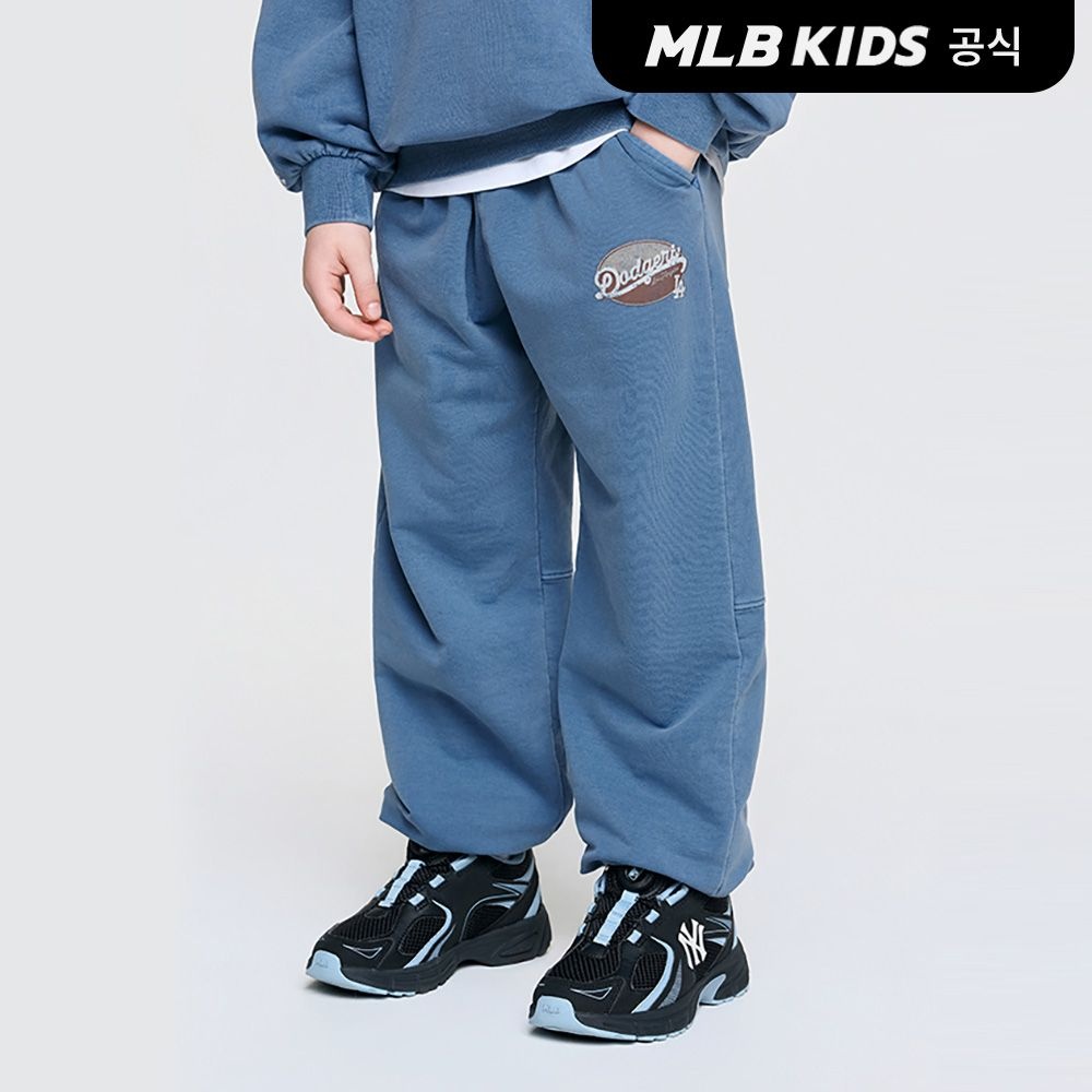 MLB 키즈 (공식)26SS 베이직 클래식 쿠퍼스 피그먼트 조거 팬츠 LA (Blue)7APTB0261-07BLS