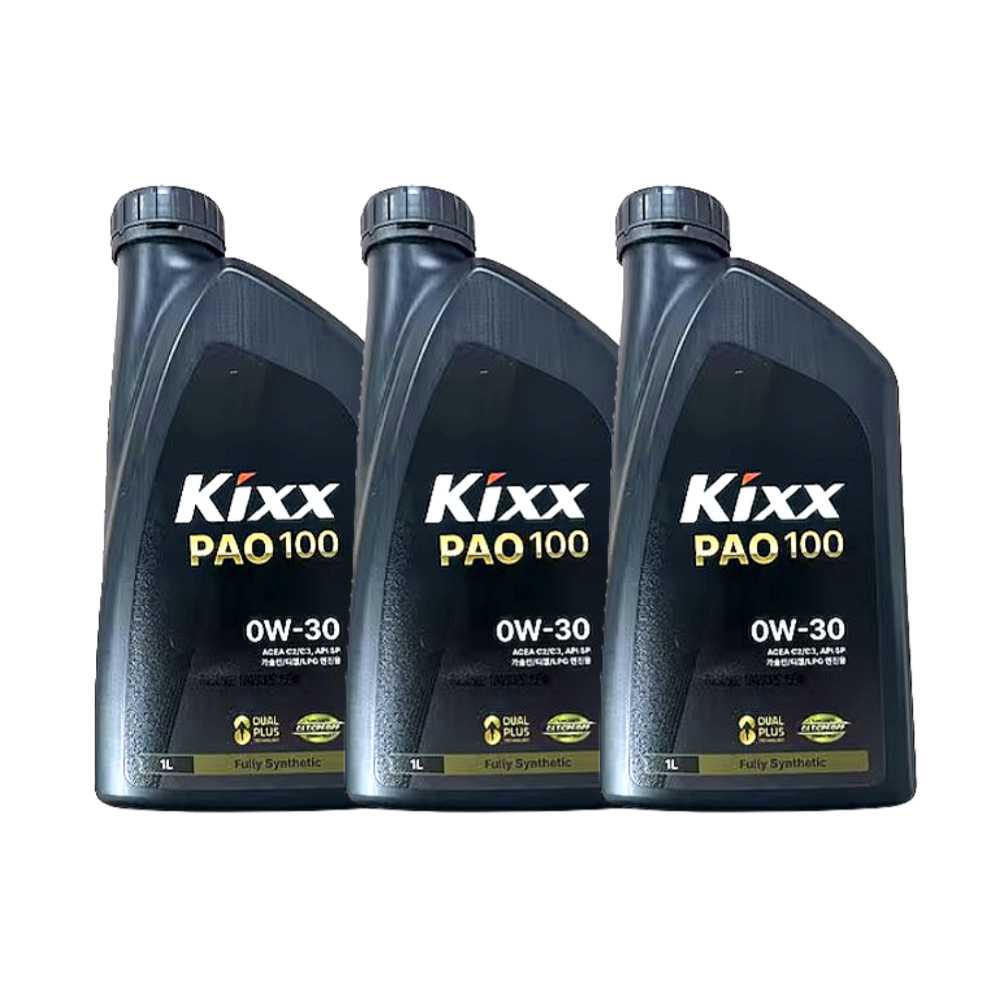 GS 킥스  파오 100 0W30 엔진오일 1L x 3개