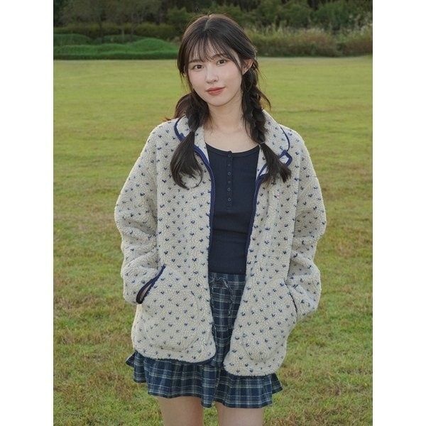 후아유 <매장정품> WHO.A.U 후아유 Dot Pattern Fleece Jacket WHMZF4V61F 1122770