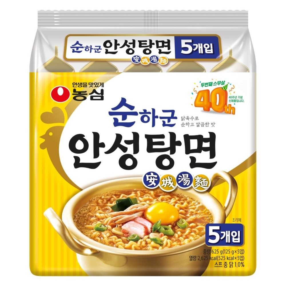 농심 [소비기한26/5/02]농심순하군안성탕면(125G*5)