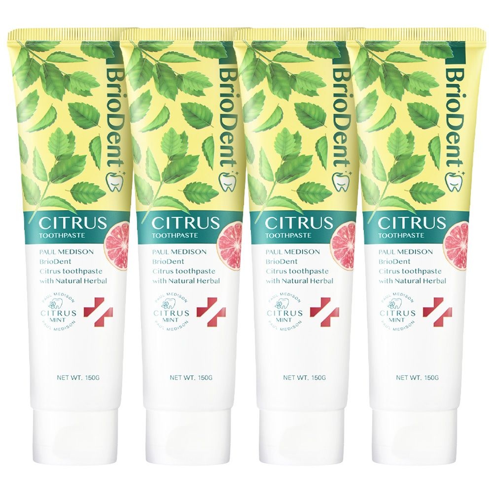 폴메디슨 브리오덴트 시트러스 민트 치약, 150g, 4개