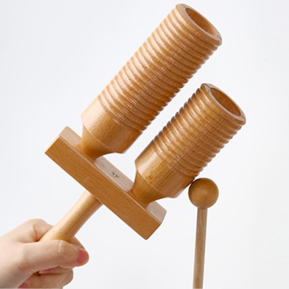 한국교육시스템(주) 긁기 두드리기 유아용 나무채 원목악기 단체선물 뮤직토이