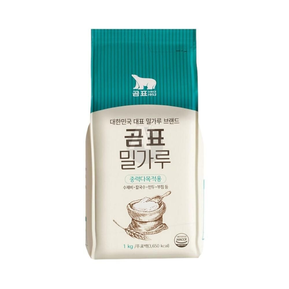 곰표 중력다목적용 밀가루 1kg x 5개 중력분 칼국수 수제비 부침 만두용 제면가루 중력밀가루