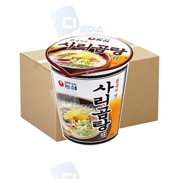 [셀러허브 식품]농심 사리곰탕 61g 소컵 60개 작은 컵라면 진한 사골국물 해장라면 순한맛