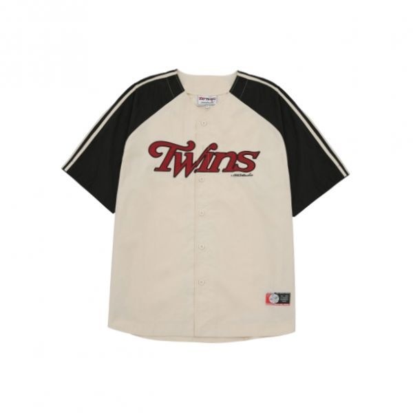 국내매장판 1993스튜디오 LG트윈스x1993스튜디오 베이스볼 우븐 유니폼 셔츠 블랙 454709