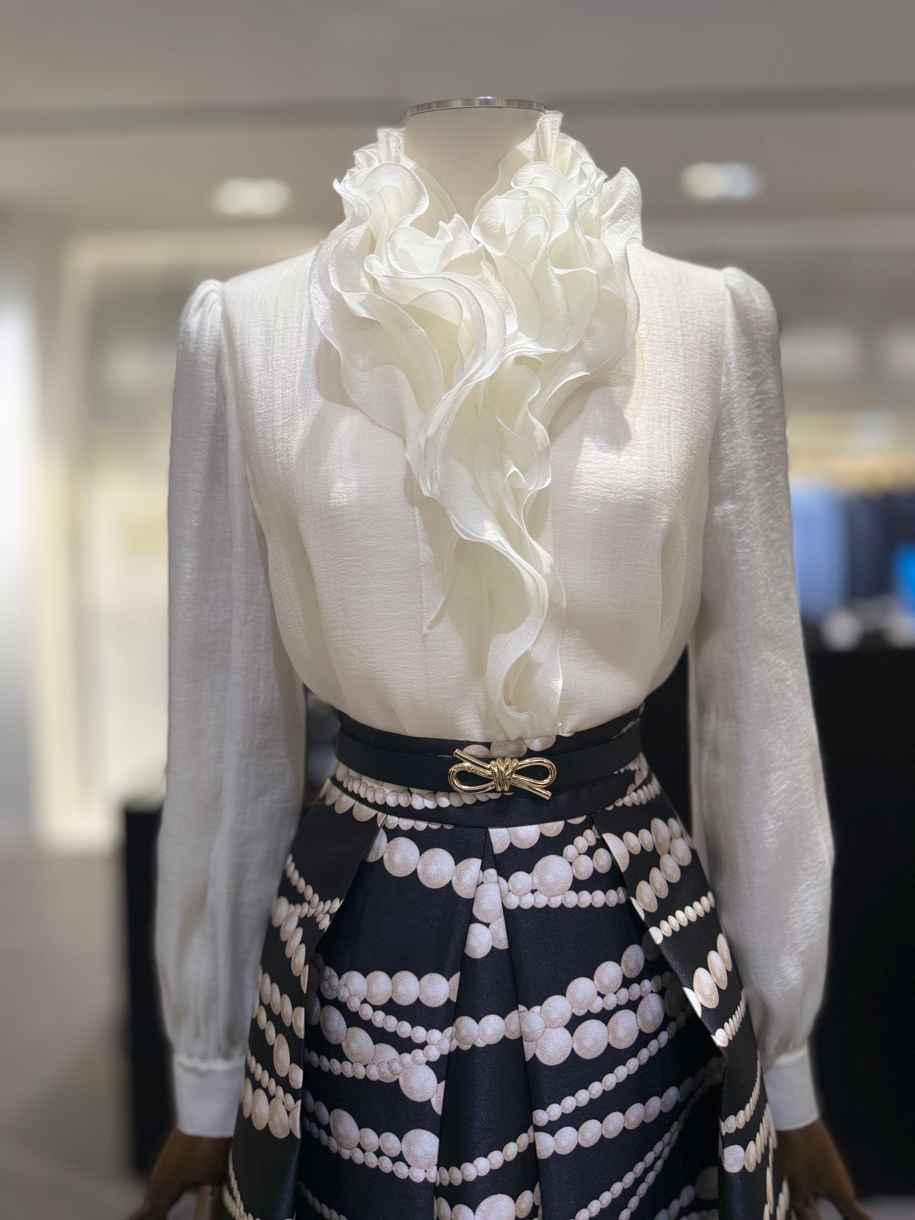 모조에스핀 프릴넥 블라우스 S254MSC021CR