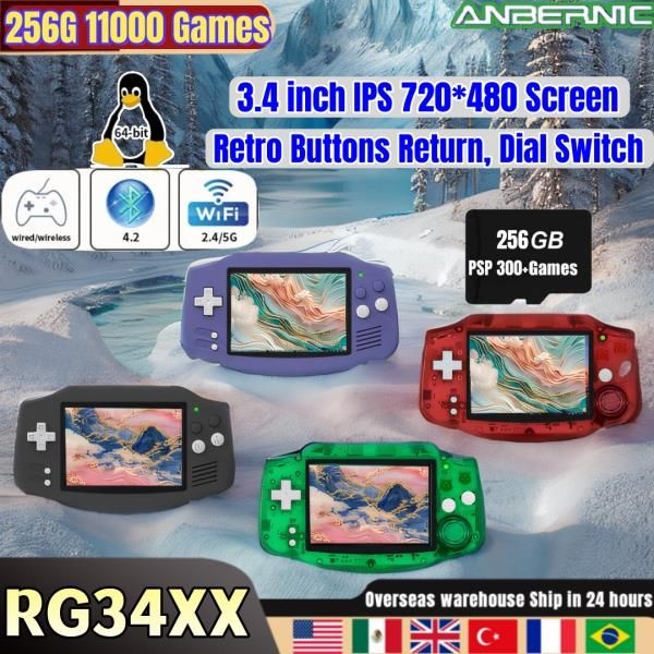 ANBERNIC RG 34XX 레트로 핸드 헬드 게임 콘솔 비디오