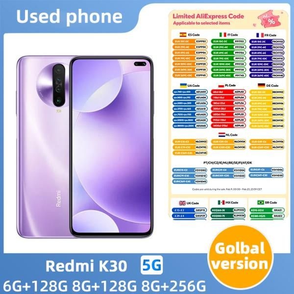 Redmi k30 5G 안드로이드 잠금 해제 6.67인치 8GB RAM