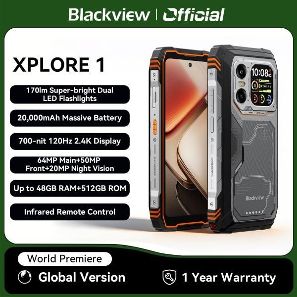 블랙뷰 XPLORE 1 아웃도어 휴대폰, 5G 방수 러기드 스마트폰