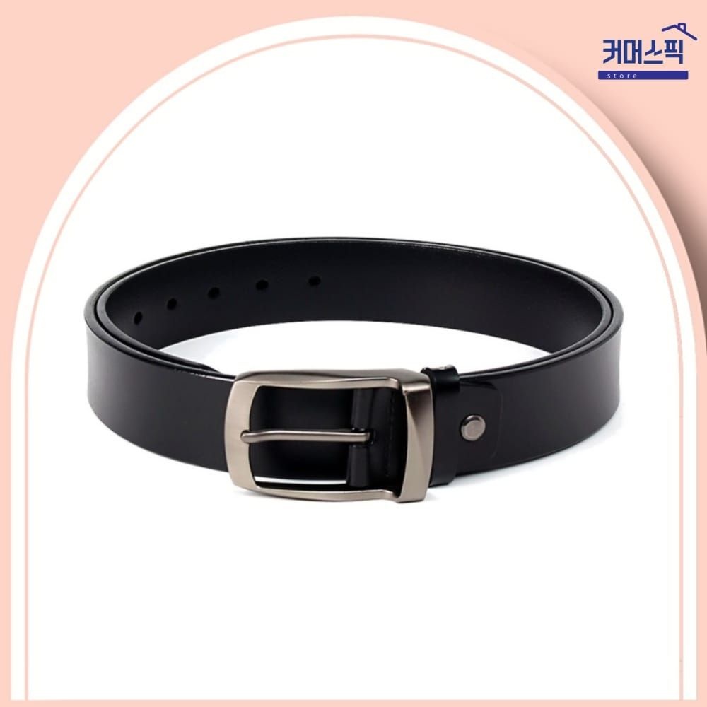무크 소가죽 남성 핀버클 벨트 블랙 정장 가죽용 커머스픽JL
