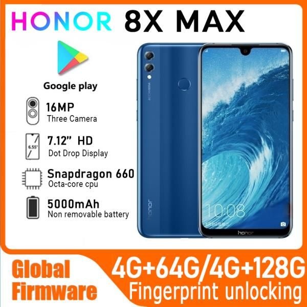 HONOR 8X MAX 스마트폰 글로벌 펌웨어 7.12인치 메인