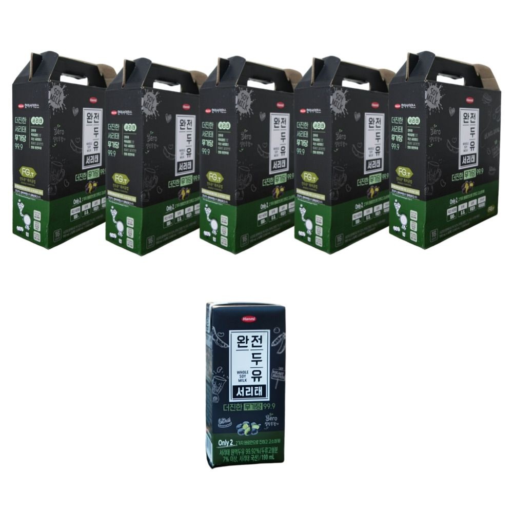 한미사이언스(주) 한미양행 한미사이언스 완전두유 더진한 서리태 무가당 99.9 190ml 80팩 (Lkn)