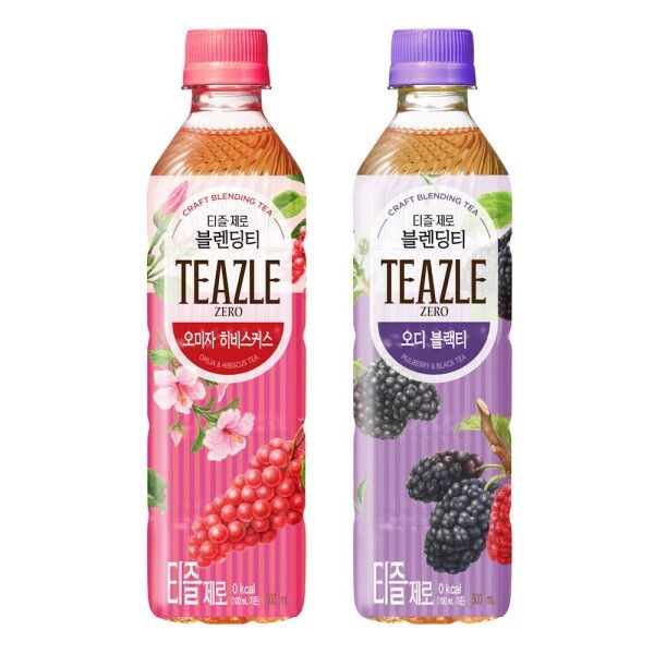삼양패키징 광혜원공장 웅진식품 [웅진식품] 티즐 제로 블랜딩티 500ml x 20페트 (오미자히비스커스/오디블랙티)