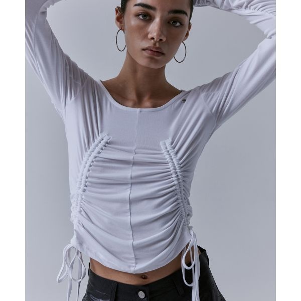 트리밍버드 TREEMINGBIRD Multi String Shirring Long Sleeve White TM2479TS001MWH 391675