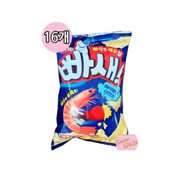 과자 간식 짭짤한 해태 빠새(빠삭한새우칩) 55g(16개입)