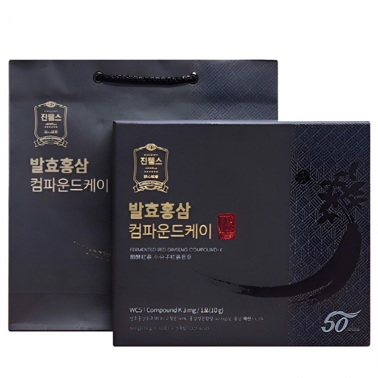 진웰스 컴파운드K 스틱 10g x 30포 국내산 6년근 발효 홍삼액 홍삼 선물