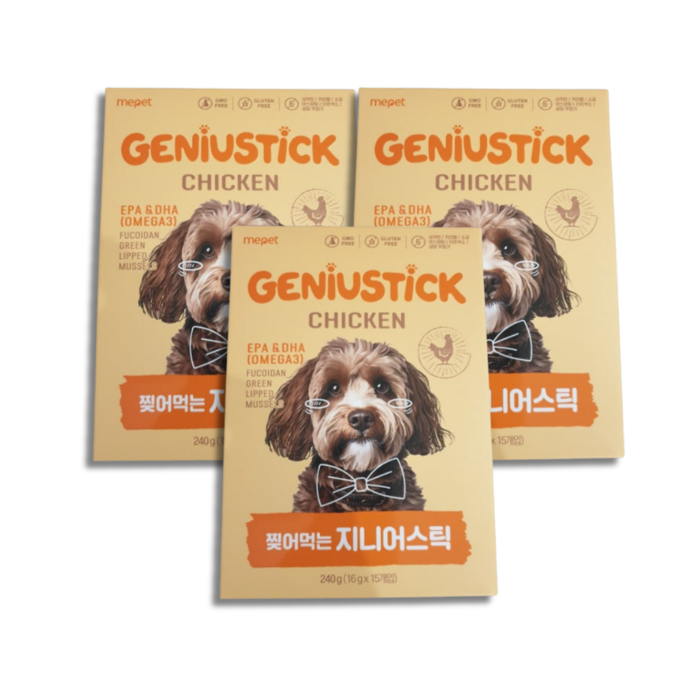 보드미펫 미펫 지니어스틱 치킨맛 240g 3개