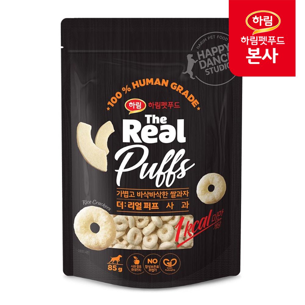 하림펫푸드 더리얼 퍼프 사과 85g / 강아지 건조 간식 과자 비스켓